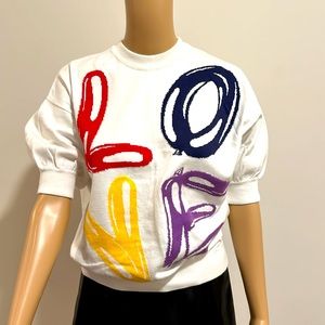 Cotton top with LOVE Size Small